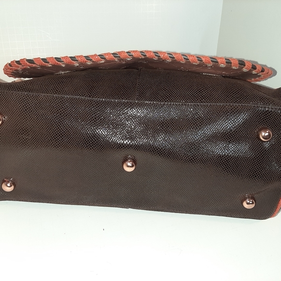Sharon Gioe Snake Embossed Leather Shoulder Bag - Picture 5 of 9